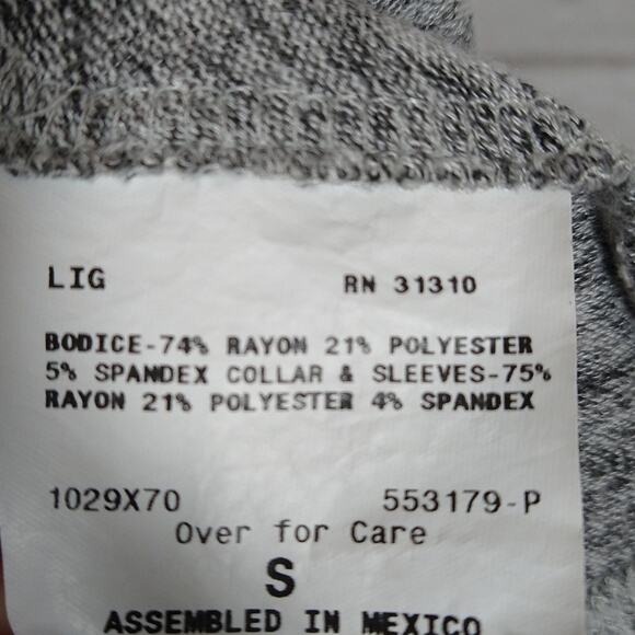 A I.N. San Francisco Heather Gray Brushed Cold Shoulder Long Sleeve Top Shirt S - Picture 12 of 12